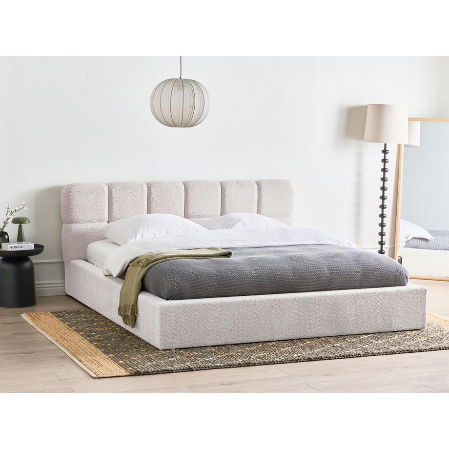 Beliani Letto contenitore en Bouclé  BASTON  