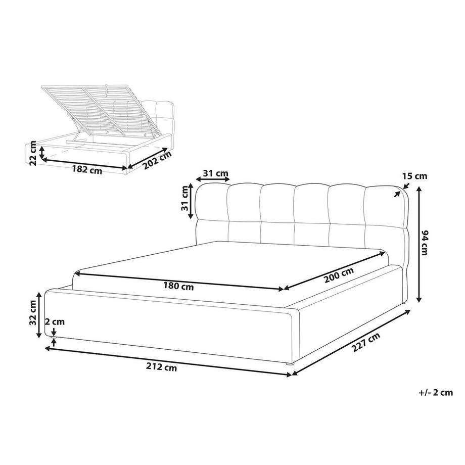 Beliani Letto contenitore en Bouclé  BASTON  