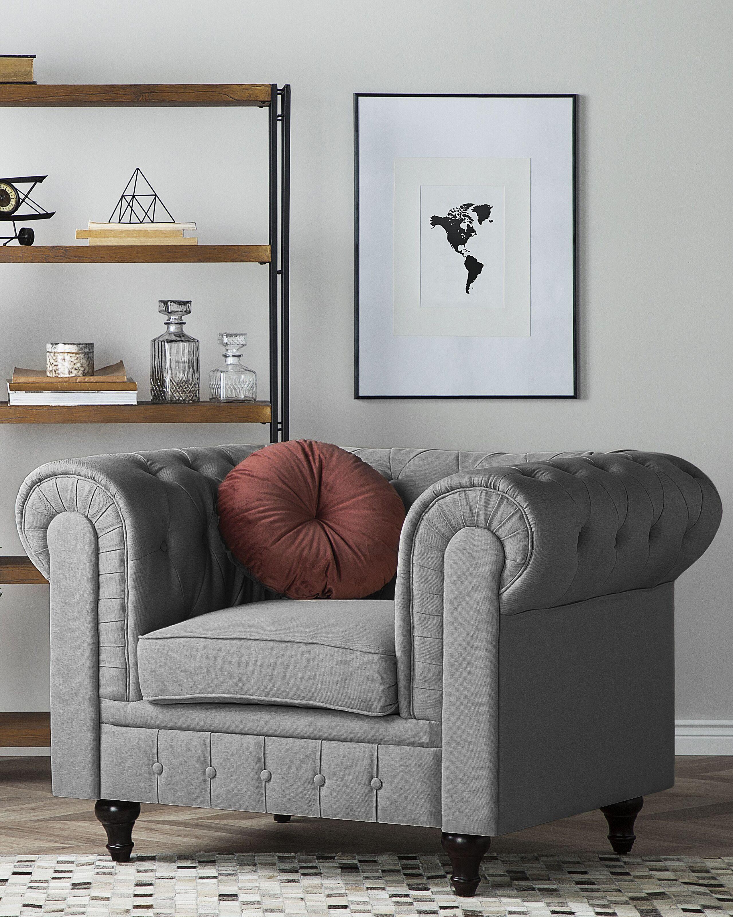 Beliani Fauteuil en Polyester Glamour CHESTERFIELD  