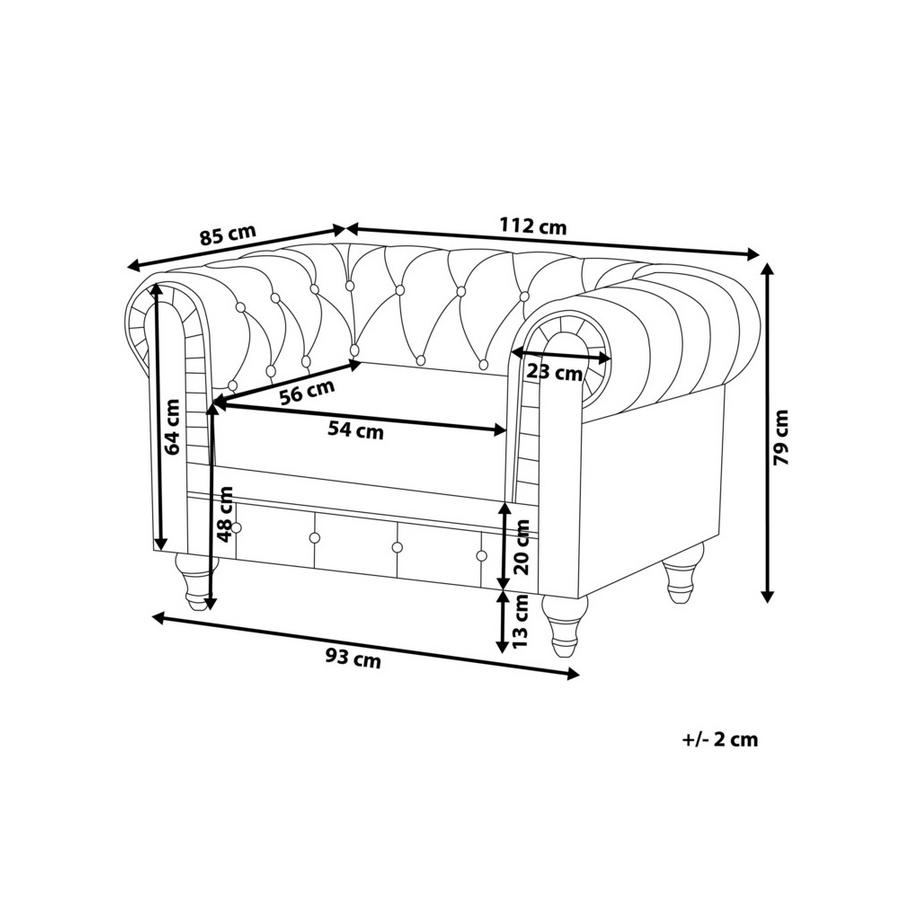 Beliani Sessel aus Stoff Glamourös CHESTERFIELD  