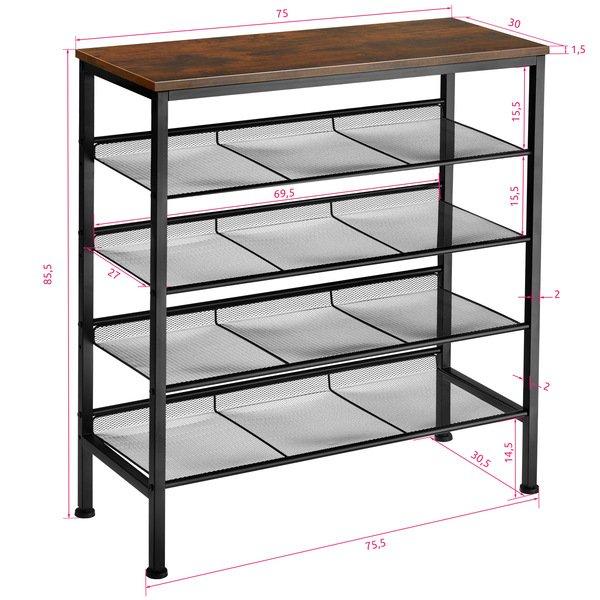 Tectake Schuhregal Bournemouth 75,5x30,5x85,5cm  