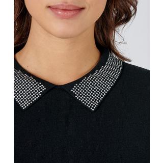 Damart  Pull avec bijoux au col polo, manches longues. 