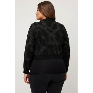 Ulla Popken  Strickjacke, Jacquard-Animalmuster, V-Ausschnitt 