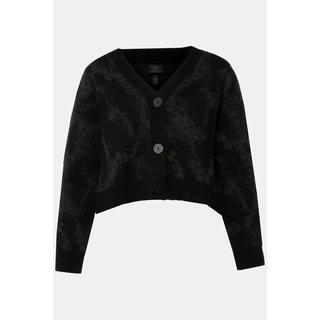 Ulla Popken  Cardigan con Jacquard animalier e scollo a V 