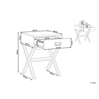 Beliani Nachttisch mit 1 Schublade aus MDF-Platte Retro MONROE  