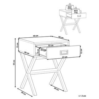 Beliani Nachttisch mit 1 Schublade aus MDF-Platte Retro MONROE  