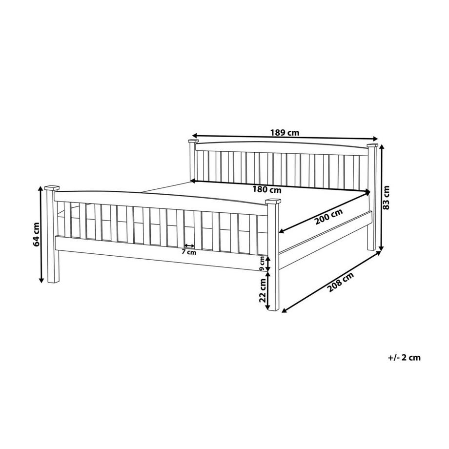 Beliani Letto en Legno di pino Scandinavo GIVERNY  