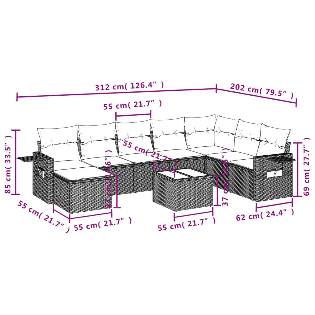 VidaXL set divano da giardino Polirattan  