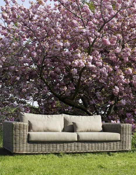 mutoni Gartensofa Rattan mit Kissen Leandro (3-4 Sitzer)  