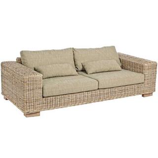 mutoni Gartensofa Rattan mit Kissen Leandro (3-4 Sitzer)  