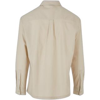 URBAN CLASSICS Baumwoll Leinen Halb Reissverschluss Hemd  