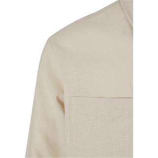 URBAN CLASSICS Baumwoll Leinen Halb Reissverschluss Hemd  