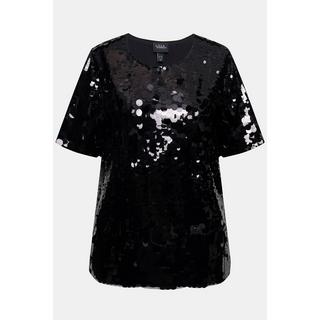Ulla Popken Maglia Paillettes Girocollo Mezze Maniche  