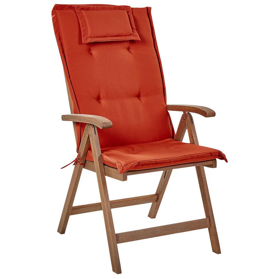 Beliani Set mit 2 Stühlen und Sitzkissen aus Akazienholz Rustikal AMANTEA  