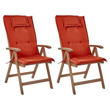 Set mit 2 Stühlen aus Akazienholz Rustikal AMANTEA