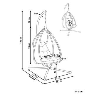 Beliani Fauteuil suspendu avec support en Tissu maillé Moderne AVEGNO  