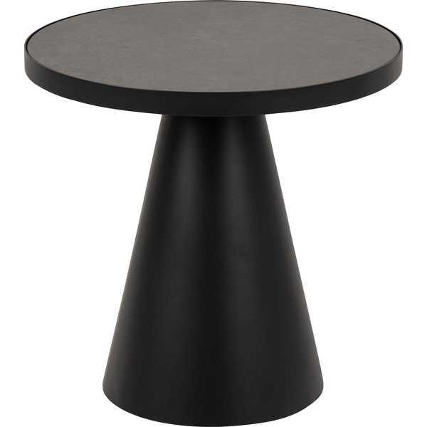 mutoni Table basse Eliot verre céramique noir rond 45x45  