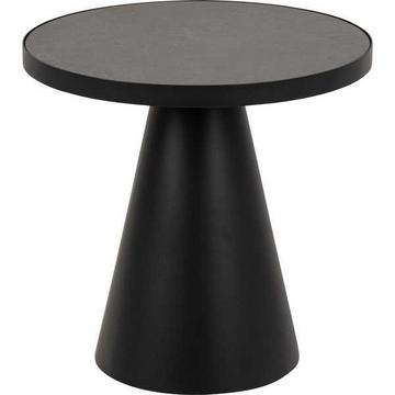 Table basse Eliot verre céramique noir rond 45x45