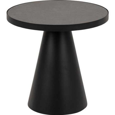 mutoni Table basse Eliot verre céramique noir rond 45x45  