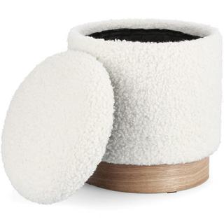 mutoni Pouf con contenitore Zoya bianco (set da 2)  