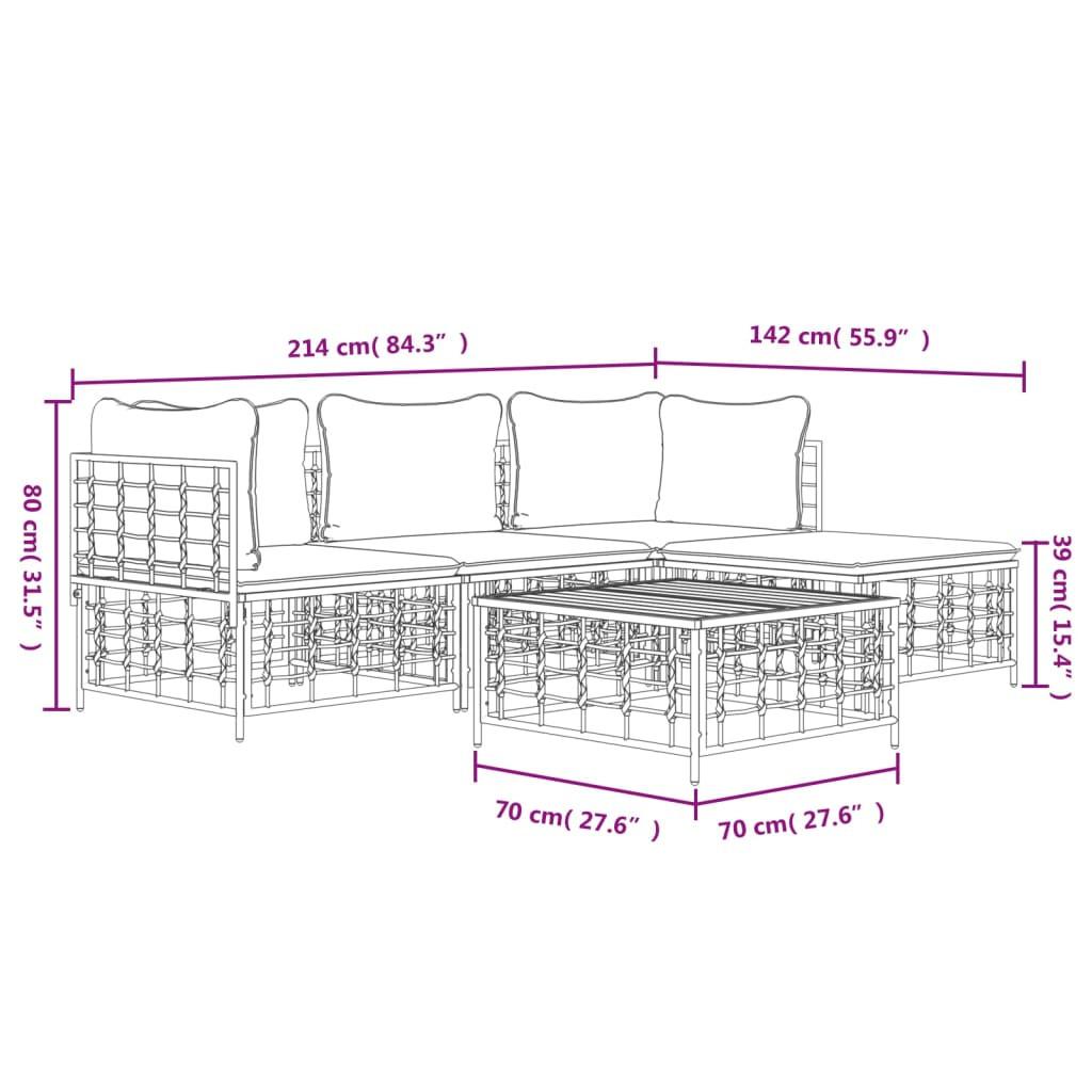 VidaXL Garten lounge set poly-rattan  