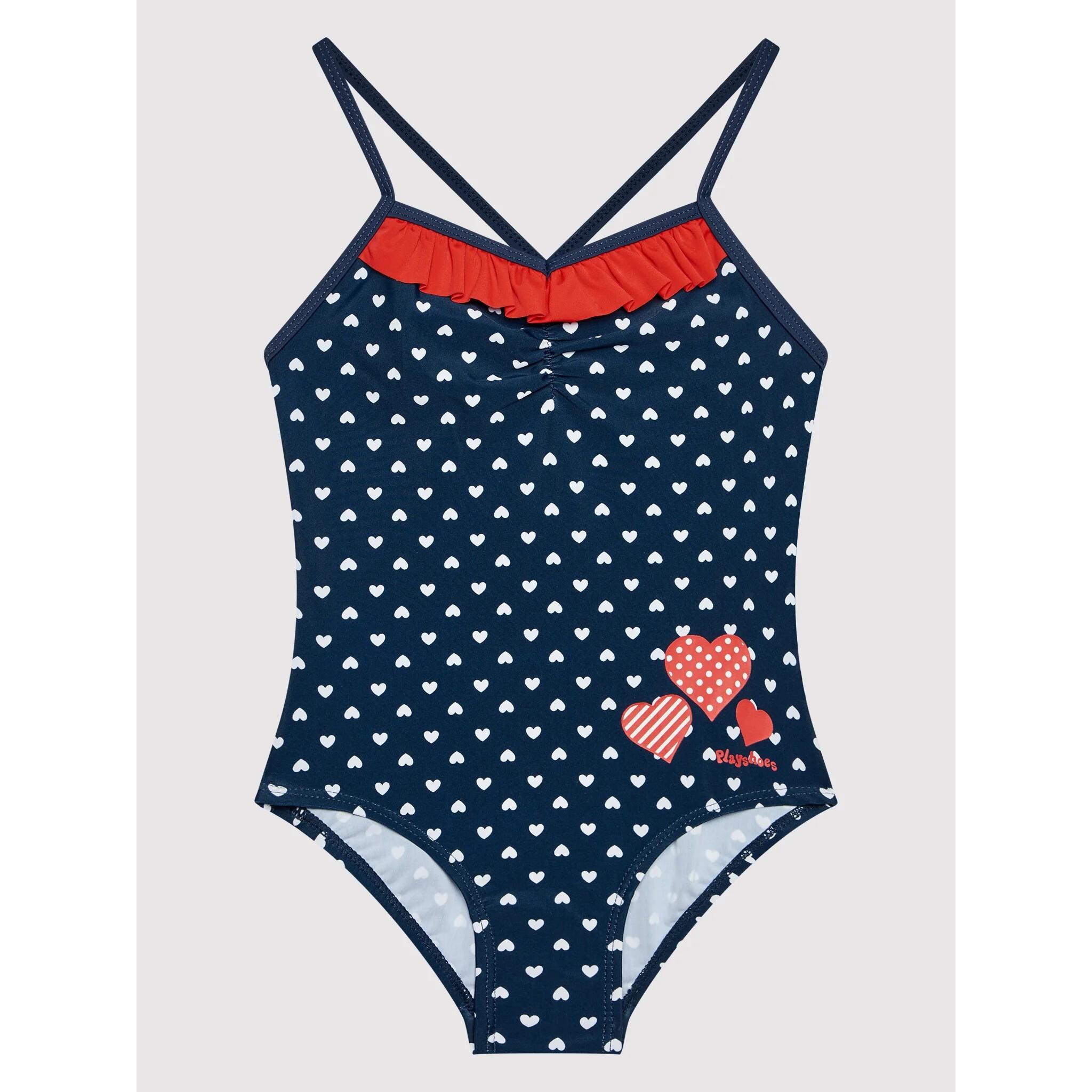 Playshoes  costume da bagno a 1 pezzo con protezione uv per bambine  hearts 