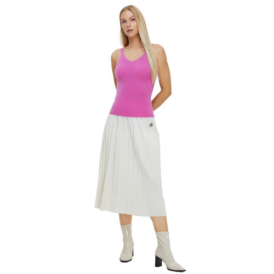 Bellemere New York Gonna a pieghe in lana merino da donna  