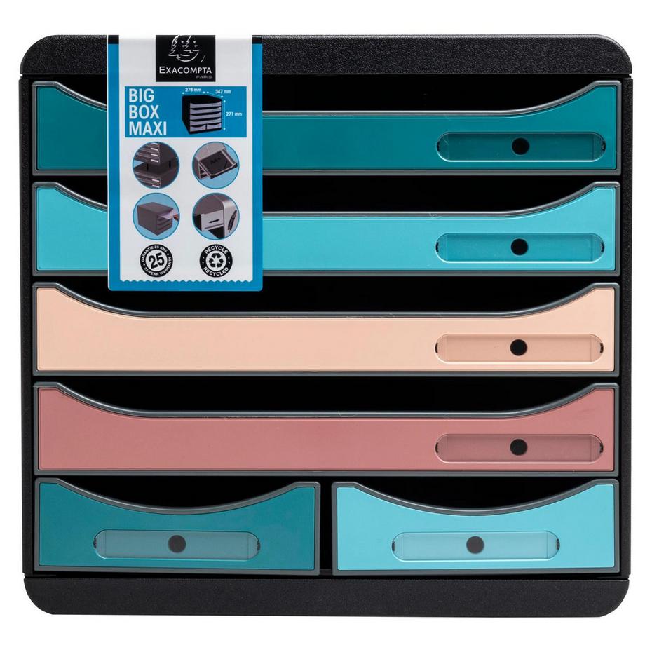 Exacompta Big Box Maxi, Schubladenbox mit 6 Schubladen, Skandi  