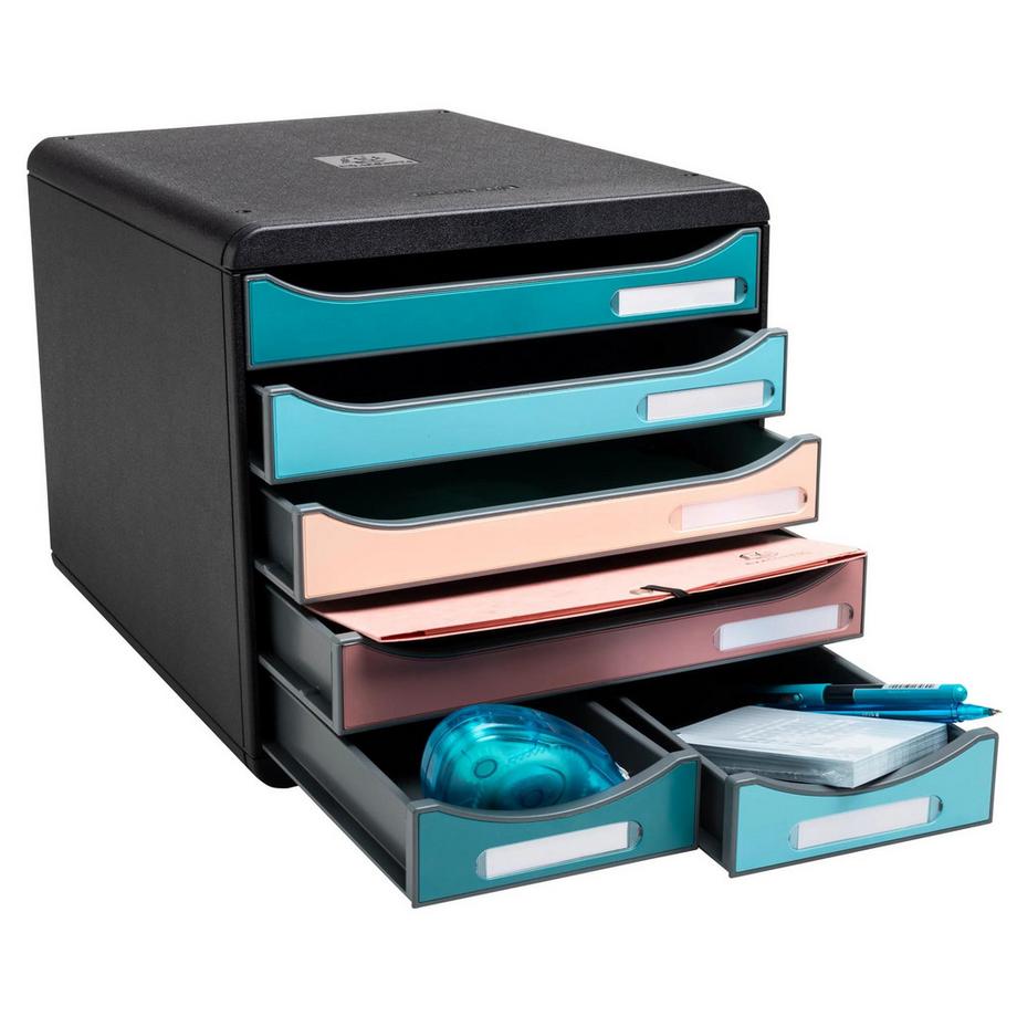 Exacompta Big Box Maxi, Schubladenbox mit 6 Schubladen, Skandi  