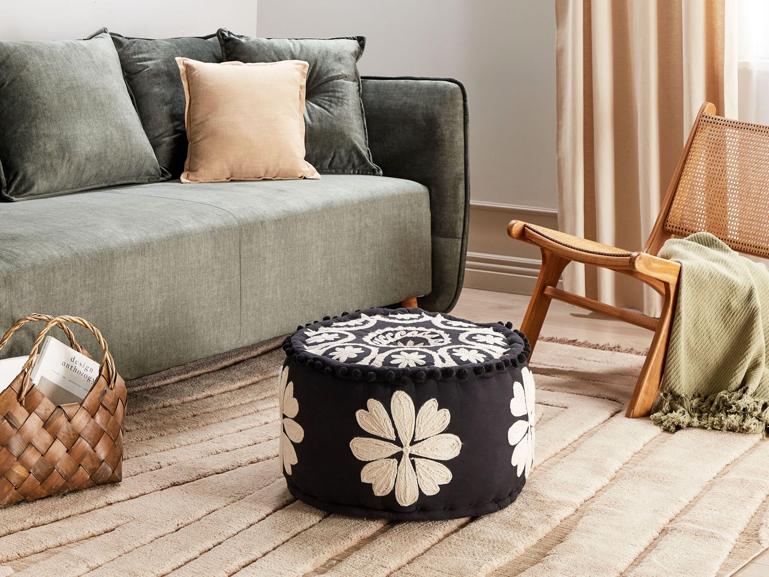 Beliani Pouf aus Baumwolle Boho PATRI  