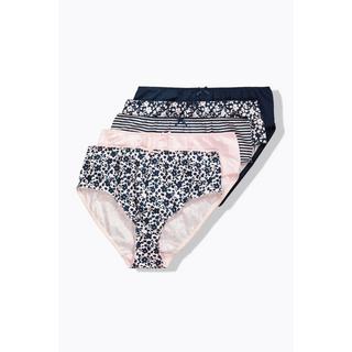 Ulla Popken Slip Midi Confezione da 5 Fiori Tinta Unita  