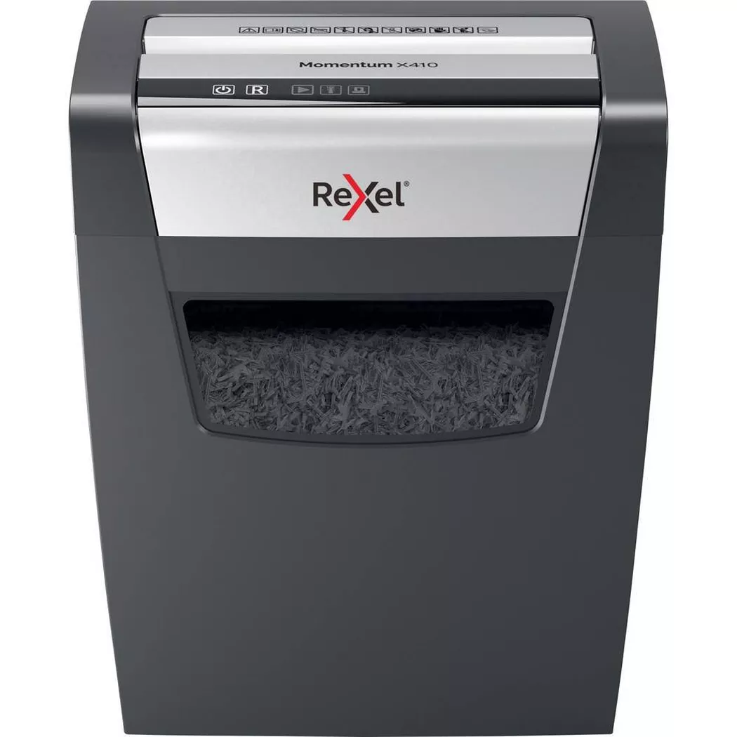 Rexel Distruggidocumenti Momentum X410 - taglio a frammenti - livello di sicurezza P4