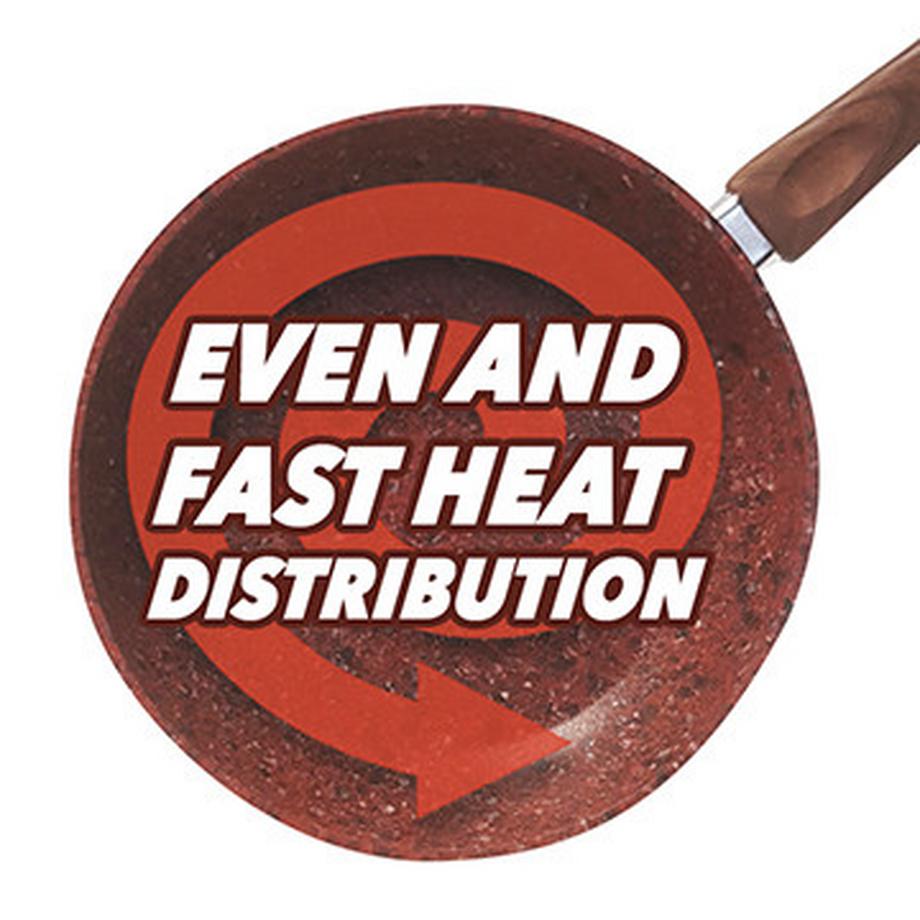 STARLYF COPPER & STONE DEEP FRY PAN 24cm- Poêle à frire profonde avec revêtement en cuivre et pierre, 24 cm de diamètre  