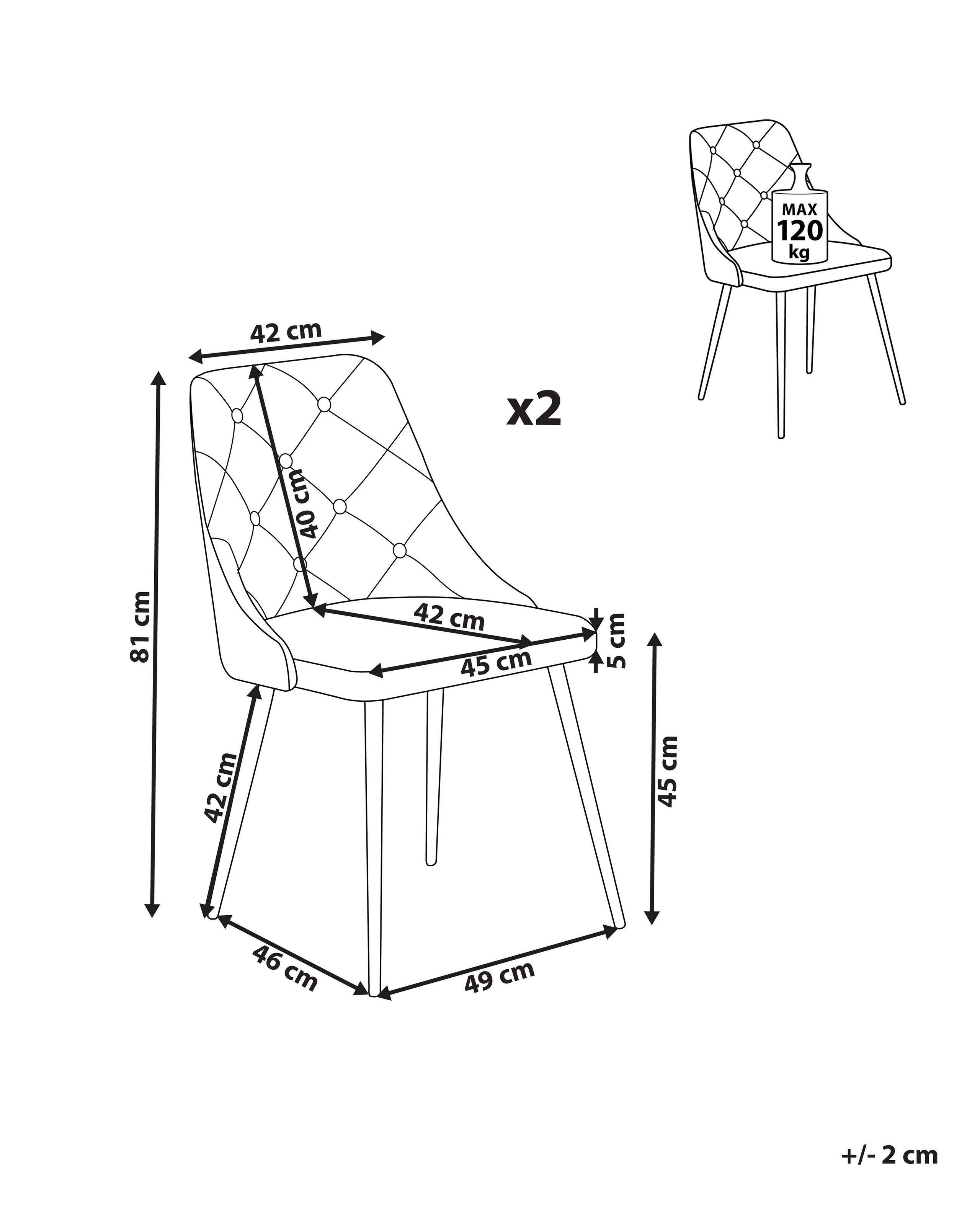 Beliani Chaise de salle à manger en Cuir PU Glamour VALERIE  