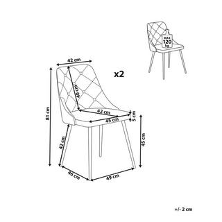 Beliani Chaise de salle à manger en Cuir PU Glamour VALERIE  