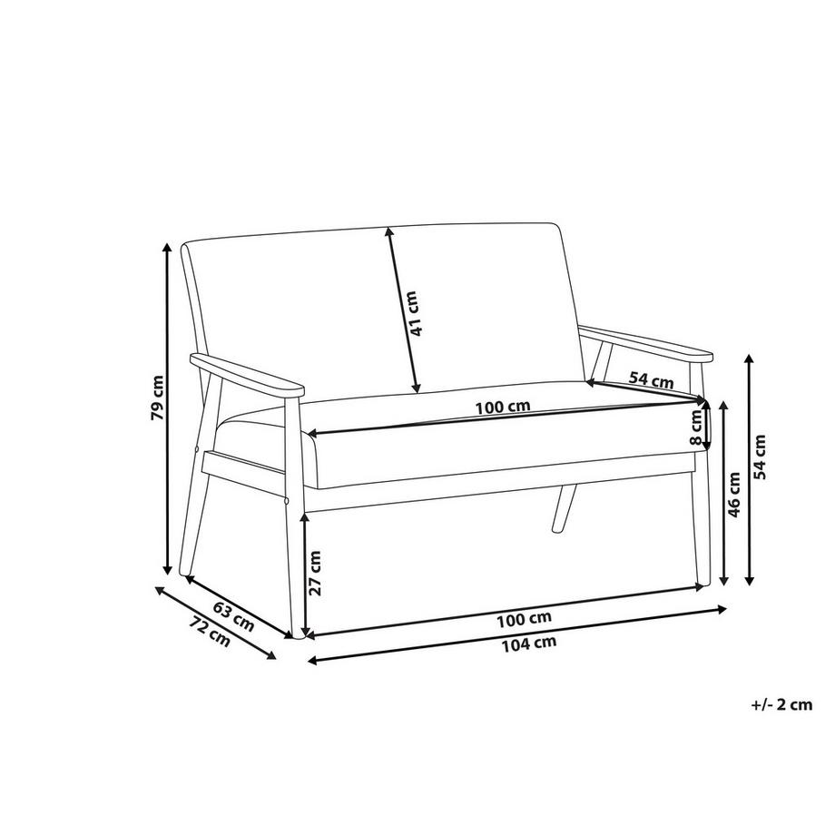 Beliani 2 Sitzer Sofa aus Stoff Retro ESRUM  