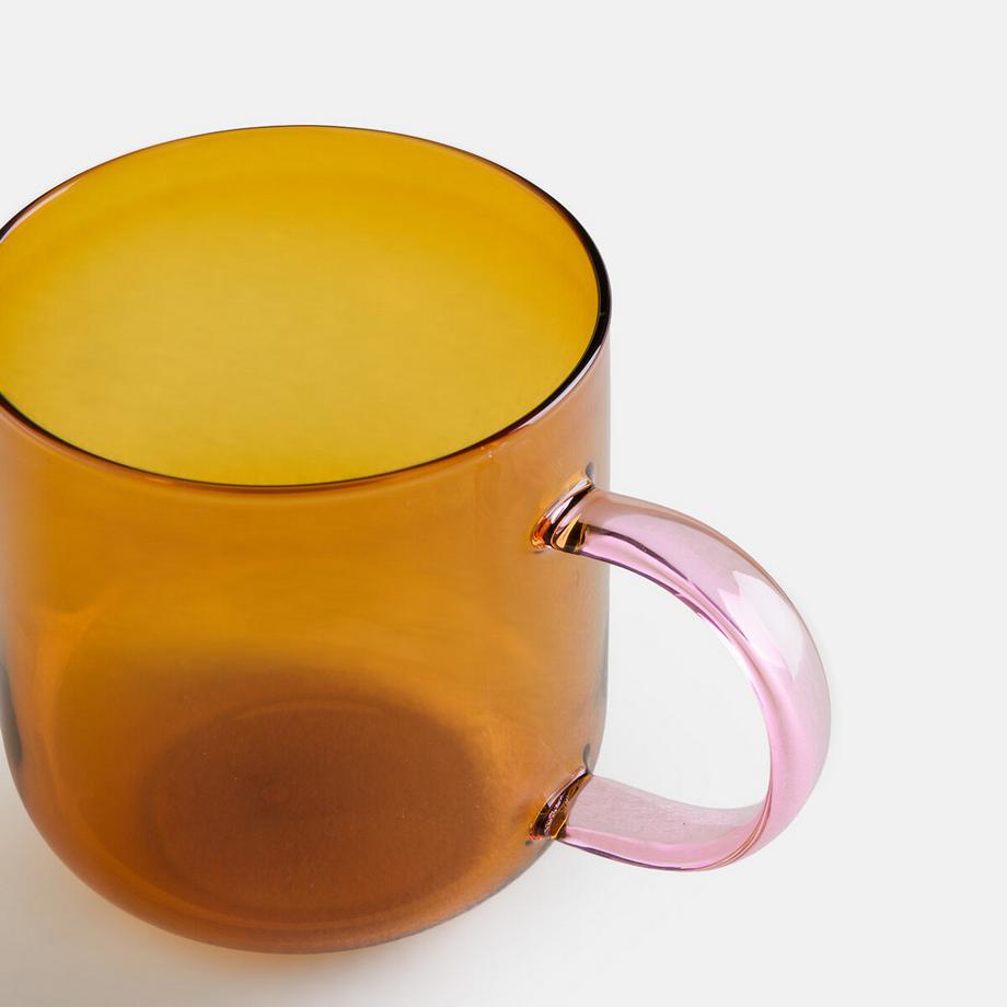 La Redoute Intérieurs Lot de 4 tasses en verre anse colorée  