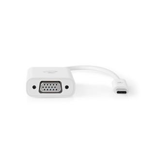Nedis  Adaptateur USB-C™ | USB 3.2 Gen 1 | USB-C™ mâle | VGA femelle 15p | 1080p | 5 Gbps | 0,20 m | Rond | Nickelé | PVC | Blanc | Pochette en plastique 