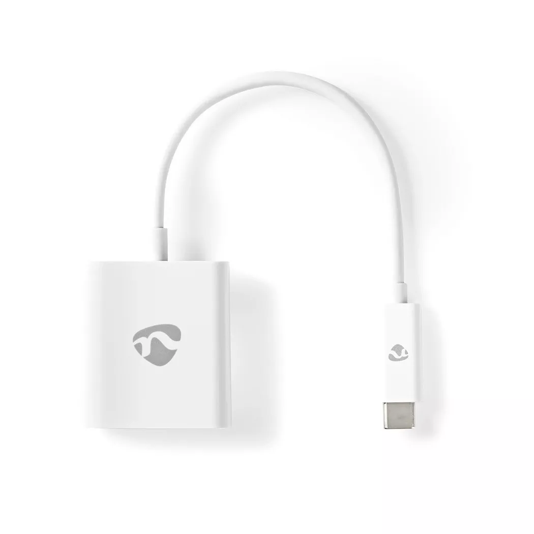 Nedis - USB-C™-Adapter | USB 3.2 Gen 1 | USB-C™-Stecker | VGA-Buchse 15p | 1080p | 5 Gbps | 0,20 m | Rund | Vernickelt | PVC | Weiß | Kunststofftasche, One Size
