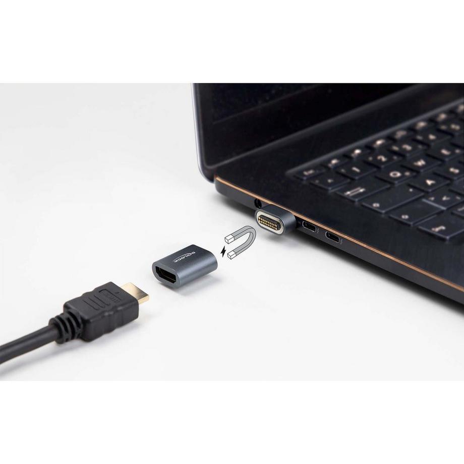 DeLock  DeLOCK Adattatore magnetico HDMI maschio per femmina 8K 60 Hz 