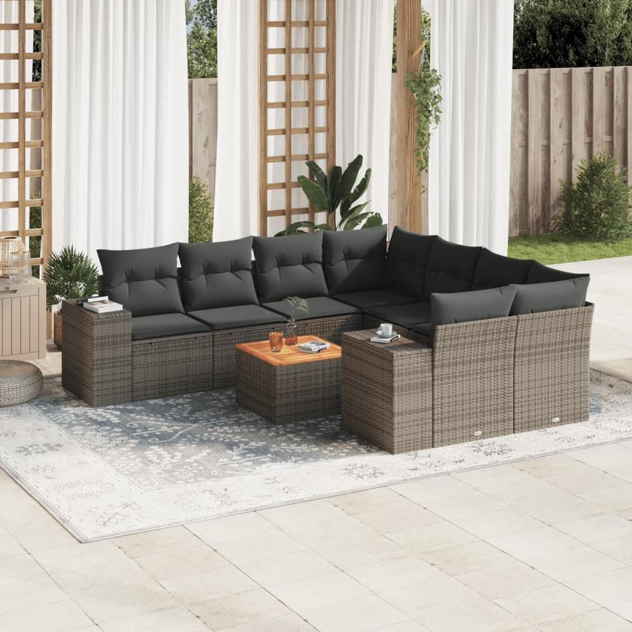 VidaXL set divano da giardino Polirattan  