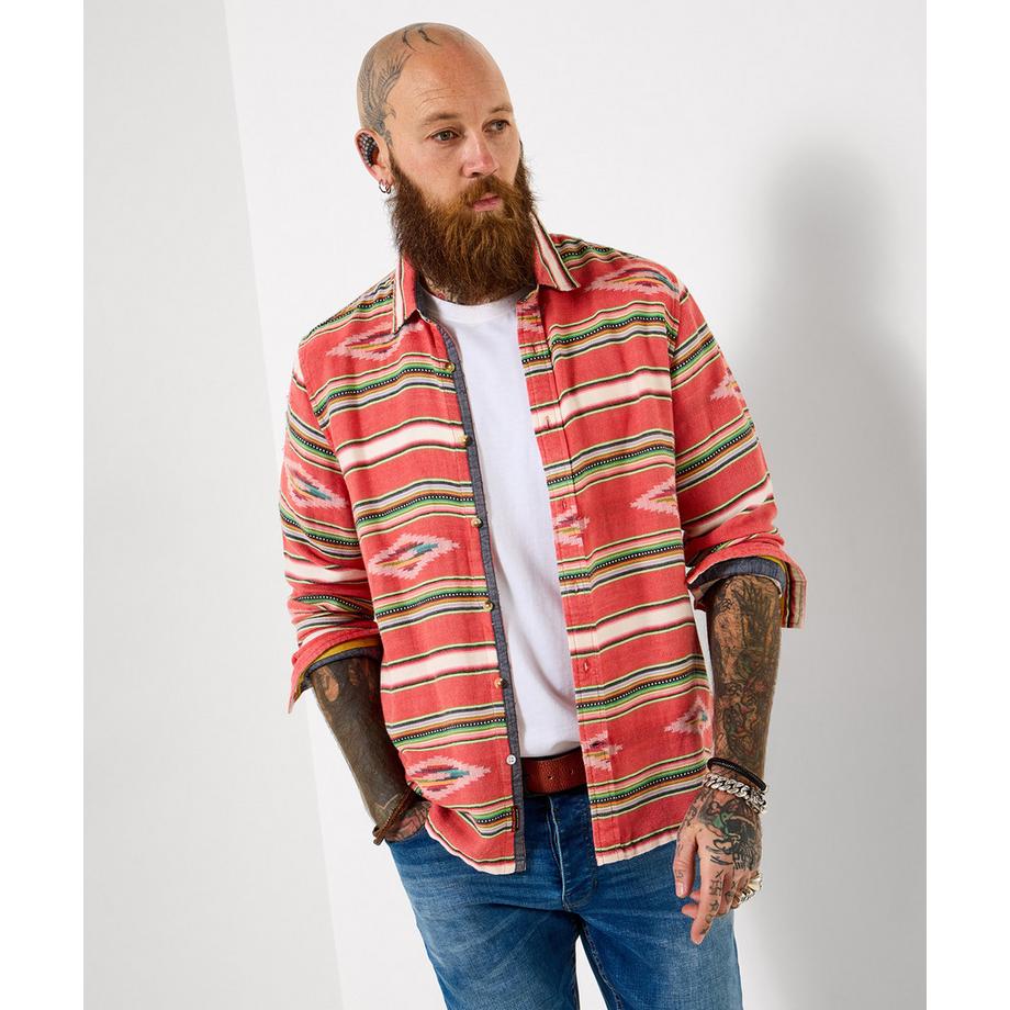 Hemdjacke mit Azteken-Streifenmuster