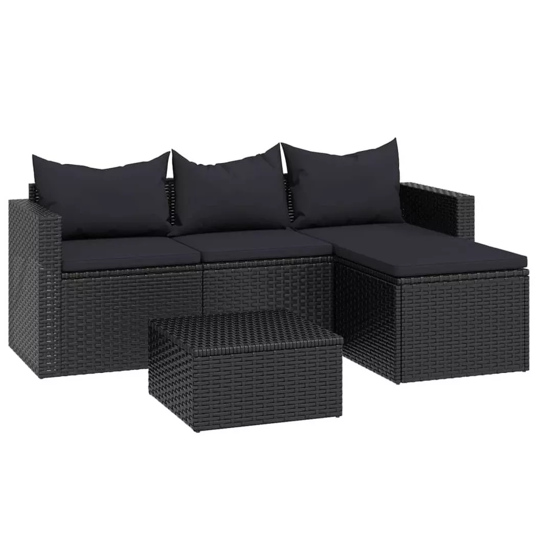 Vidaxl - Salon de jardin Noir Résine tressée