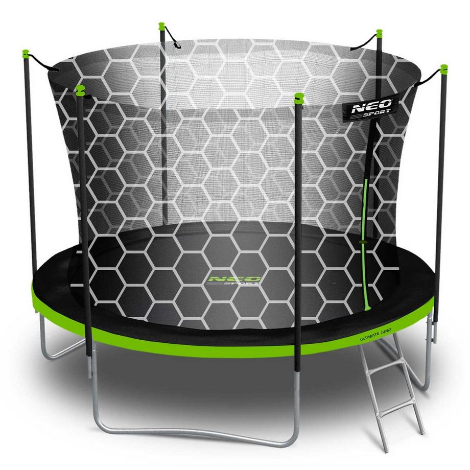 B2X  Trampoline de jardin 8ft/252cm avec filet intérieur et échelle de Neo-Sport 
