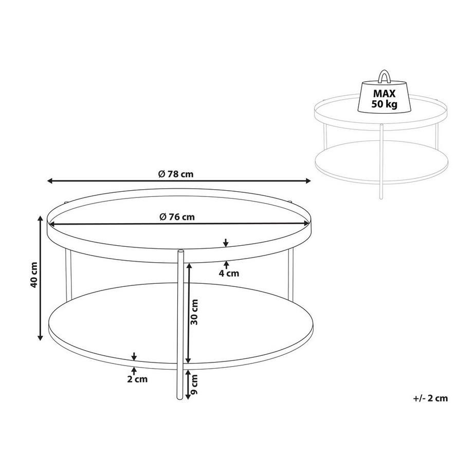 Beliani Couchtisch aus MDF-Platte Minimalistisch LANDER  