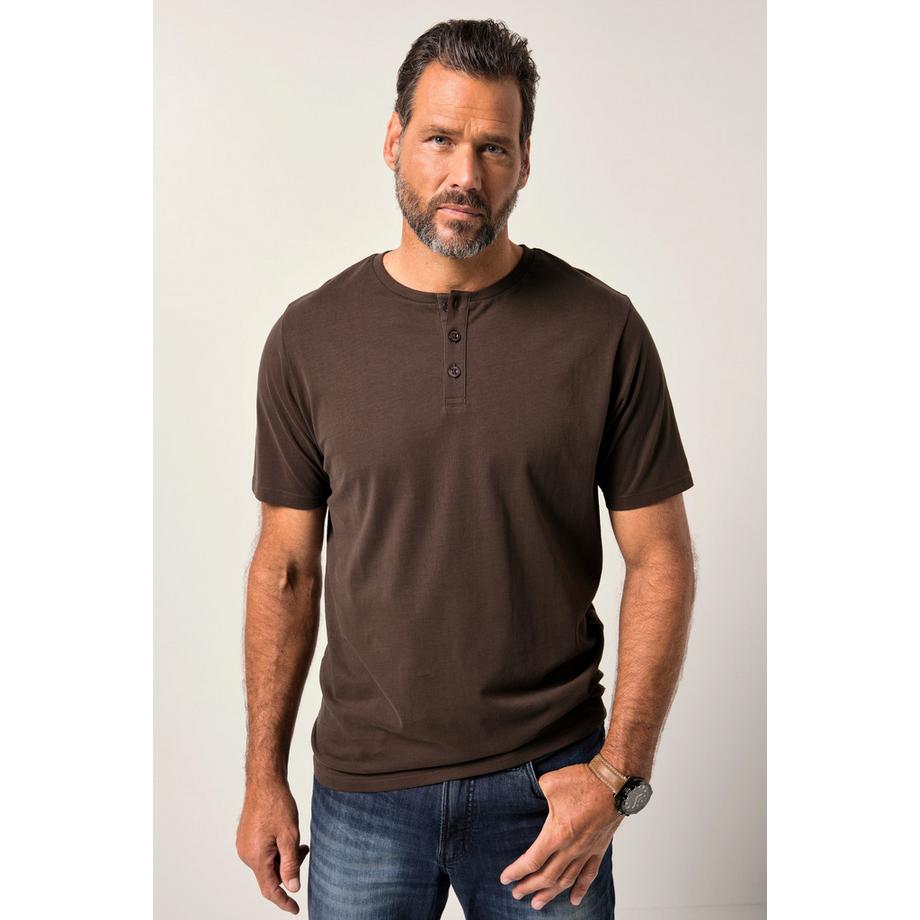 JP1880 Basic Henley Halbarm Knopfleiste  