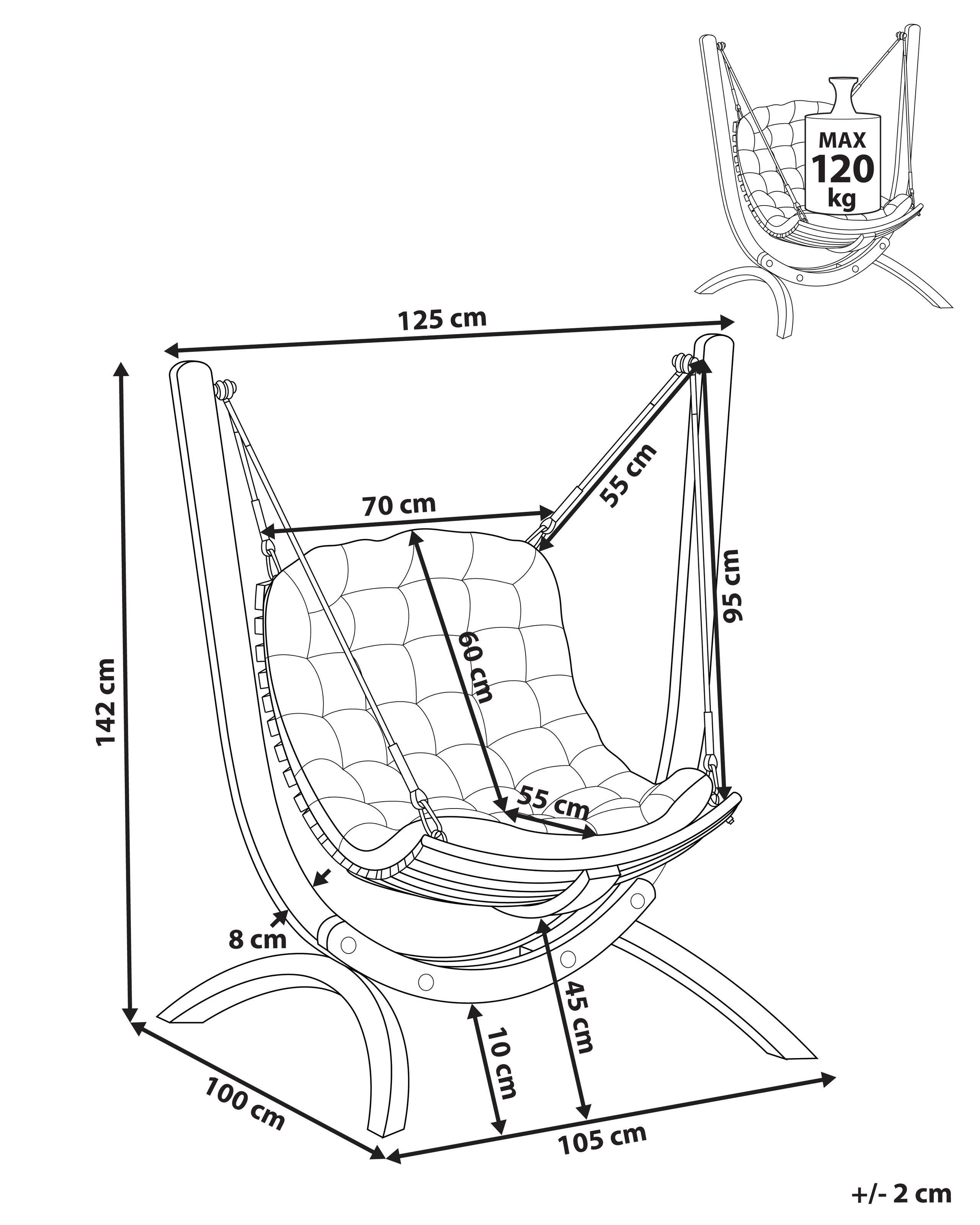 Beliani Balancelle de jardin en Bois de larix Rustique ALLISTE  