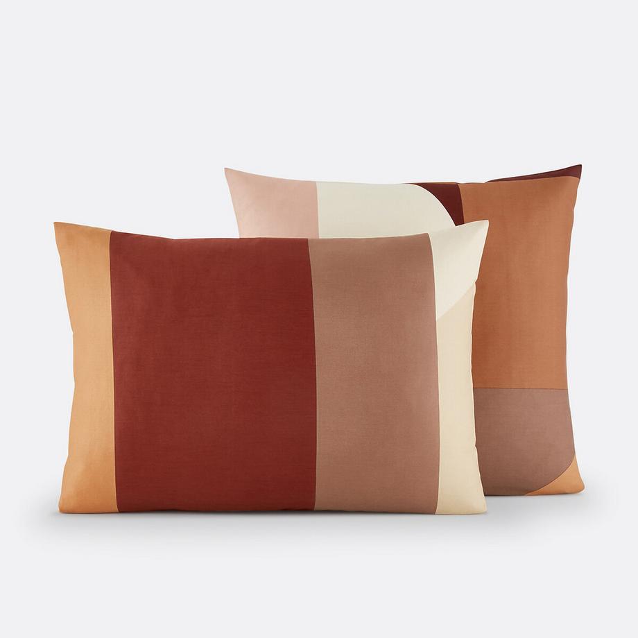 Taie d'oreiller satin de coton lavé