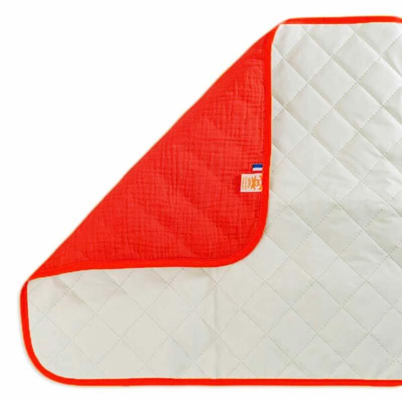 PAPATE  Tapis à Langer Nomade en Coton Bio Fraise 