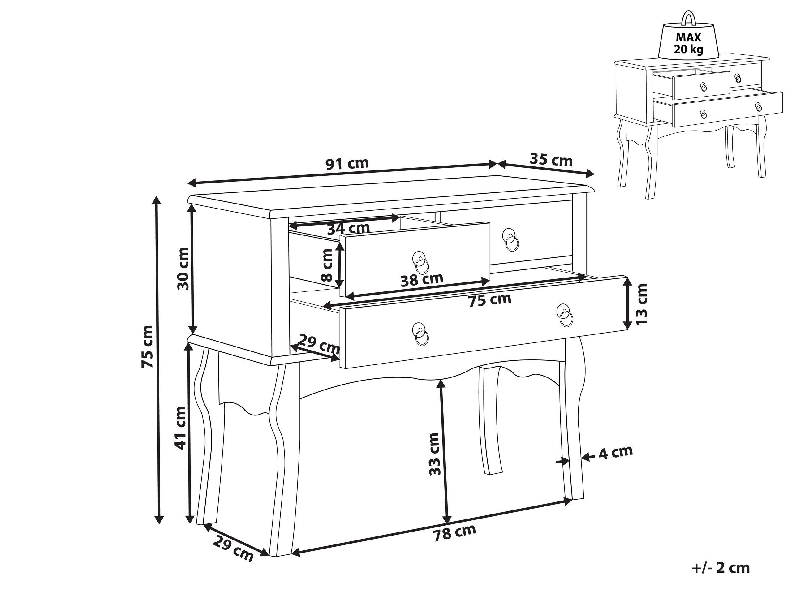 Beliani Console en MDF Rétro LAMAR  